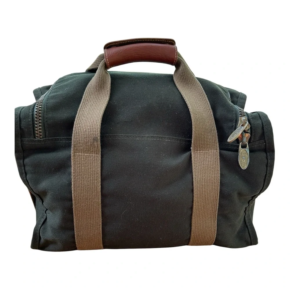 Vintage Dakota Dark Green Canvas & Brown Leather Messenger Bag